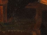 painting of a man sitting in a chair reading a book