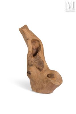 une image représentant une sculpture en bois d'un oiseau sur fond blanc
