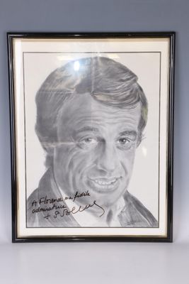 Affiche. Portrait de Jean Paul BELMONDO avec dédicace signée…
