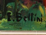 a painting of a man walking down the street