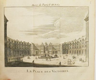 un vieux dessin représentant une cour avec une fontaine au milieu