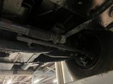 a close up view of the underside of a vehicle