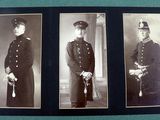 three old black and white photos of men in military uniforms