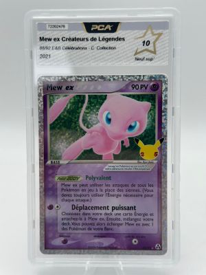 a close up of a pokemon card in a plastic case
