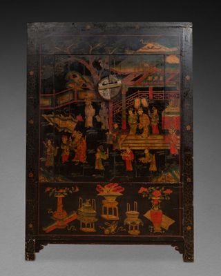 Vers 1900. ARMOIRE à décor d'une scène de palais Boi… - Photo 1