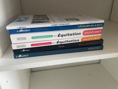three books stacked on top of each other on a shelf