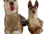 pair of ceramic german shepherd dog salt and pepper shakers