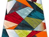 a close up of a colorful rug on a white background