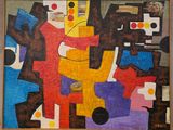 un tableau sur le mur d'une pièce avec un tableau sur le mur