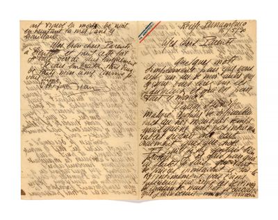 une lettre manuscrite d'une femme assassinée par les nazis
