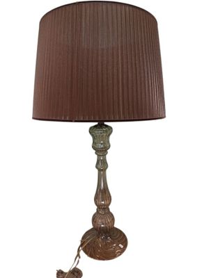 ITALAMP, important pied de lampe en verre à décor de godrons…