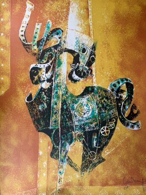 une image d'un tableau représentant un homme à cheval