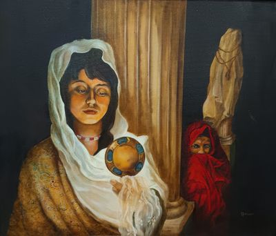 J.L MORASSEIL (XXIe) La contemplation Huile sur toile encadr…