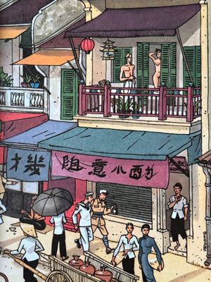 il y a beaucoup de gens dans les rues de la ville, avec des parapluies