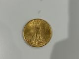 an image of a gold coin with a shadow of a man