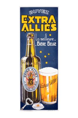 une publicité pour une bouteille de bière et un verre de bière