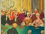 une image d'un tableau représentant un groupe de personnes assises autour d'une table
