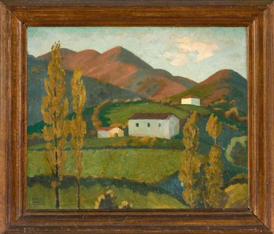 Ramiro ARRUE (1892-1971) Ferme au Pays Basque avec Montagnes…