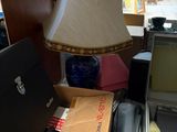 a lamp that is sitting on top of a box