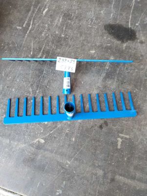 a blue rack that has a blue handle on it