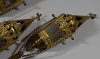 Quatre lanternes de procession en laiton à décor de feuillag… (photo 2)