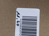 a close up of a box with a barcode on it