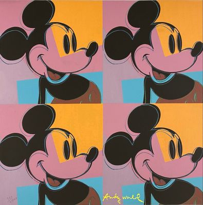 Œuvre pop art représentant Mickey Mouse, réalisée par Andy Vandervelig