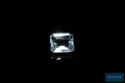 a square cut diamond on a black background