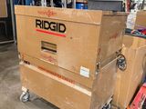 a cart that is sitting in the middle of a warehouse