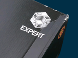 a black box that has a logo on it
