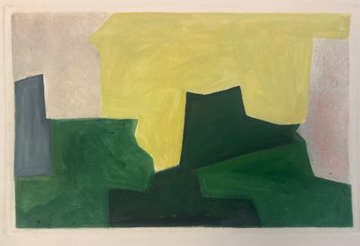 une image représentant un tableau composé de formes vertes et jaunes sur fond blanc