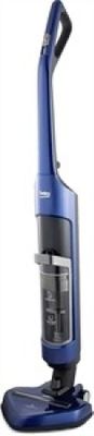 an image of a blue vacuum cleaner on a white background