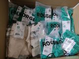 a box full of white and green items in it
