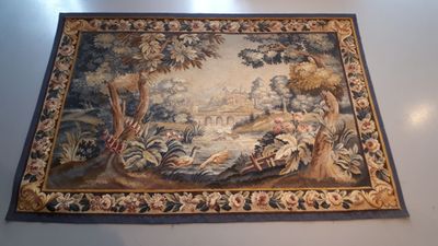 AUBUSSON (MANUFACTURE DE) Tapisserie en laine et soie Verdur…