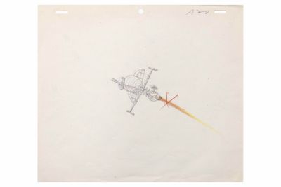an image of a drawing of a small airplane with a long tail