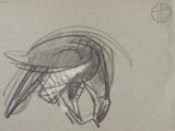 drawing of a bird on a piece of paper with a peace sign in the background