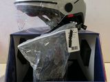 a helmet that is sitting on top of a box