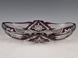 a close up of a glass bowl with a design on it