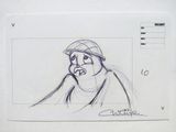 dessin d'un homme portant une casquette de baseball avec une cigarette à la bouche