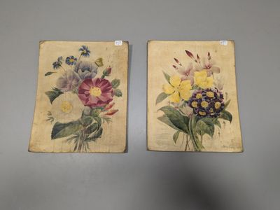 une paire de gravures florales anciennes