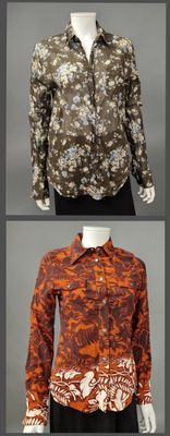 four different styles of women ' s blouses on mannequin mannequin mannequin mannequin mannequin mannequin mannequin mann