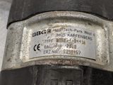 a close up of a metal object with a tag on it
