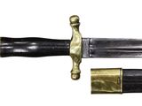 an image of a black and gold sword on a white background
