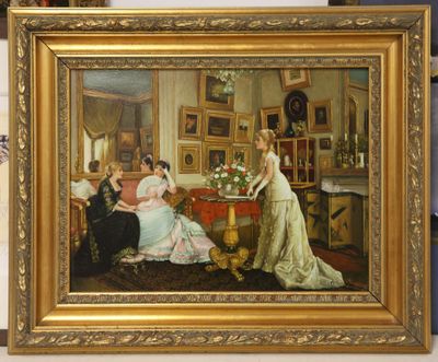 a picture of a painting on the wall of a living room