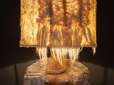 a lamp that is on top of a table