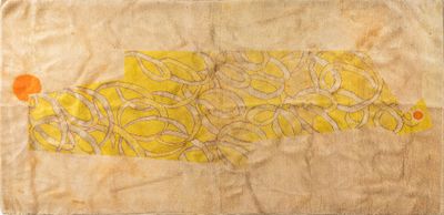 MYRBOR EDITEUR Tapis en laine beige à décor géométrique jaun… - Photo 1