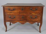 an old wooden chest of drawers with metal handles and drawers