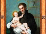an image of a painting of a man holding a baby in his arms