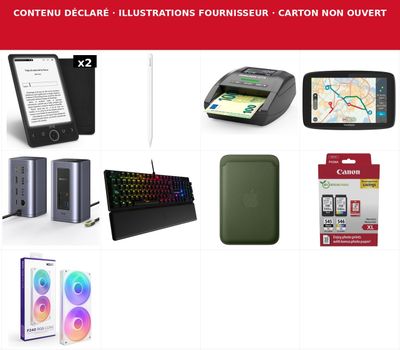 de nombreux objets divers, parmi lesquels un clavier, une souris, un téléphone portable et d'autres gadgets électroniques