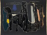 une image représentant un tableau en noir et blanc éclairé par une lumière jaune